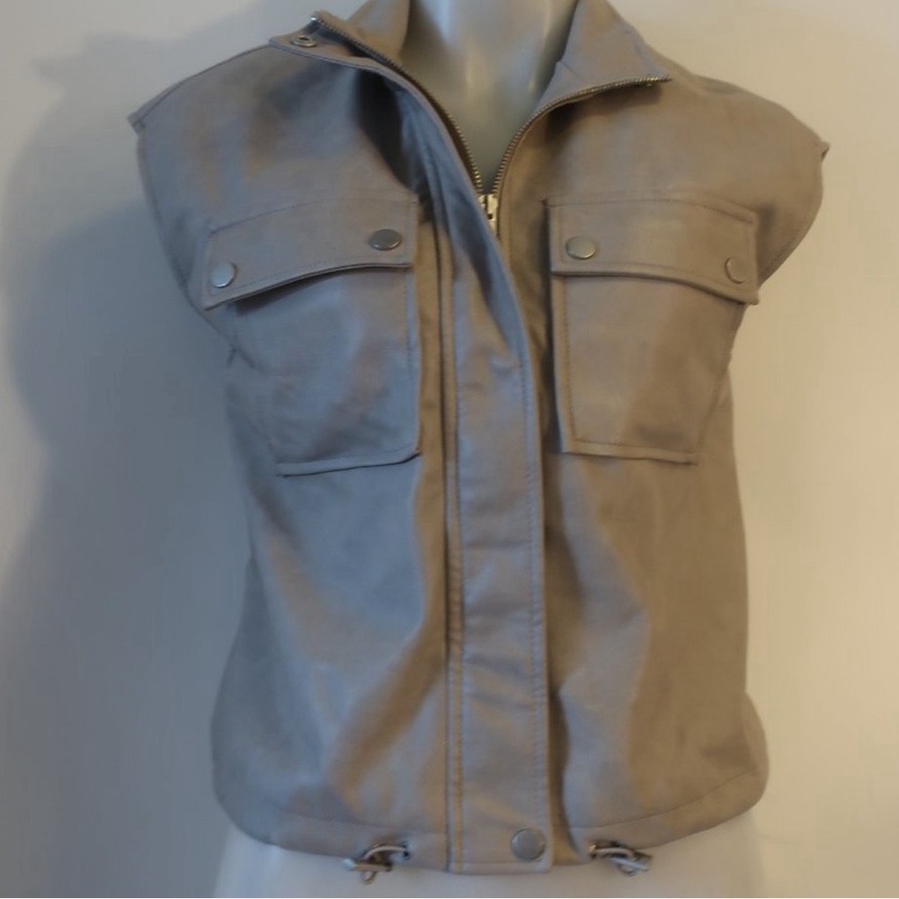 Bagatelle Gray Faux Leather Vest